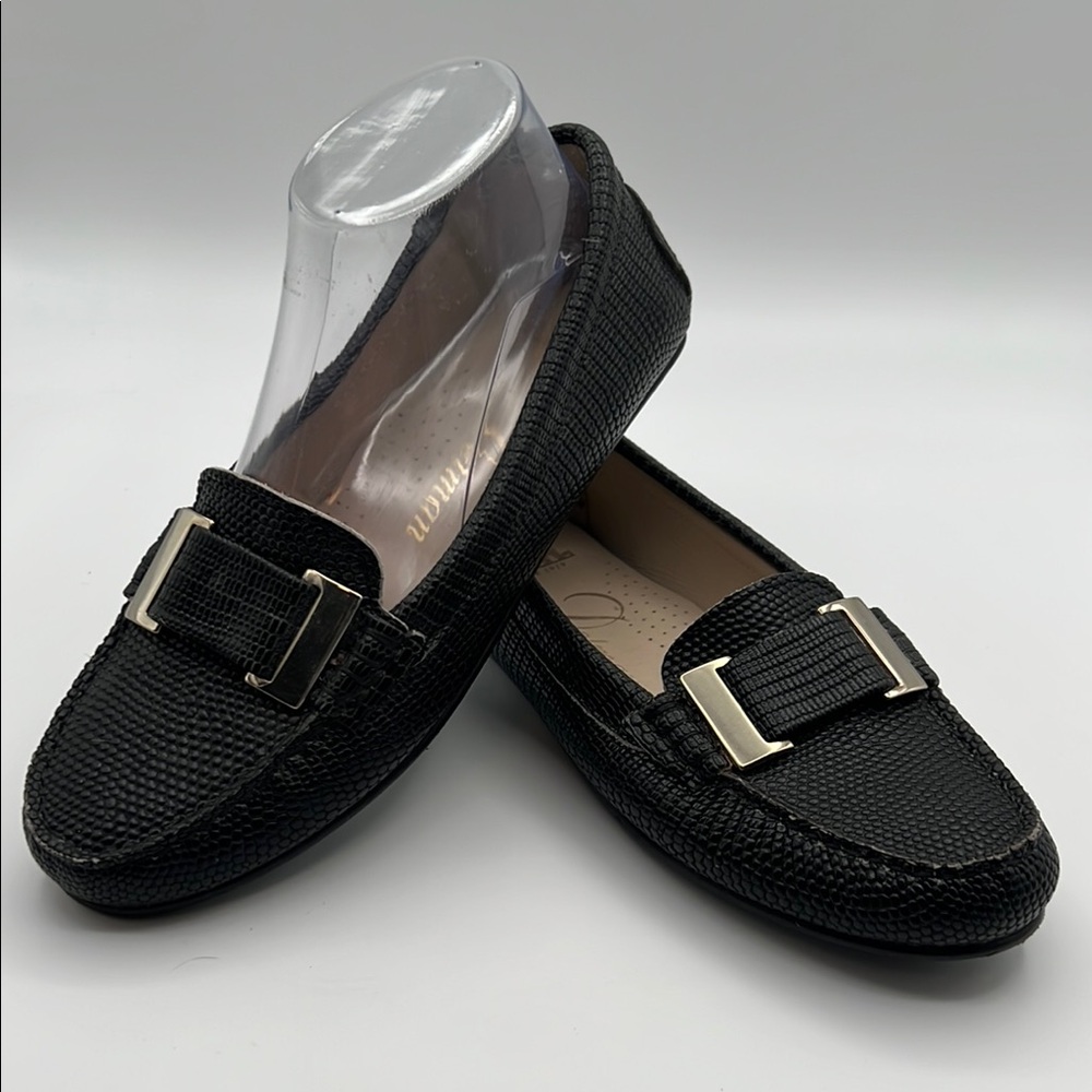 Women's Black Delmar Driving Loafers with Buckle Detail